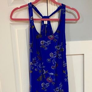 Floral Navy Blue Sleeveless Shift Dress
